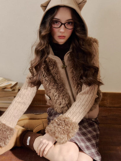 Vintage Patchwork Warm Knit Jacket