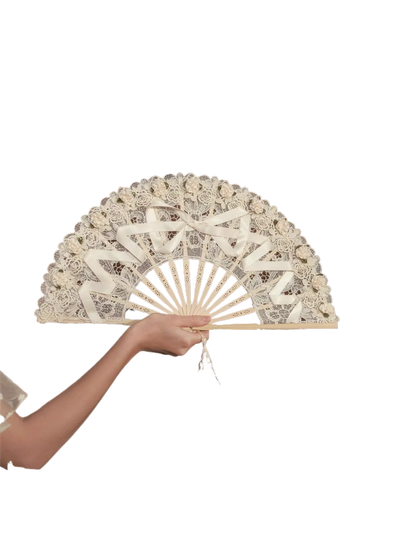 Royal Banquet Lace Embroidered Folding Fan