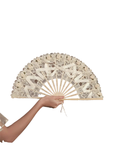 Royal Banquet Lace Embroidered Folding Fan