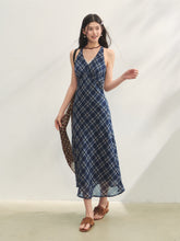 V-Neck Lace Spliced Halter Dress - CHINASQUAD