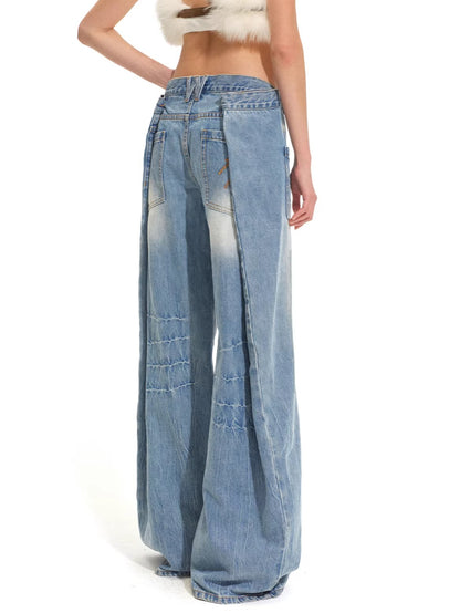 Low-Rise Wide-Leg Denim Pants