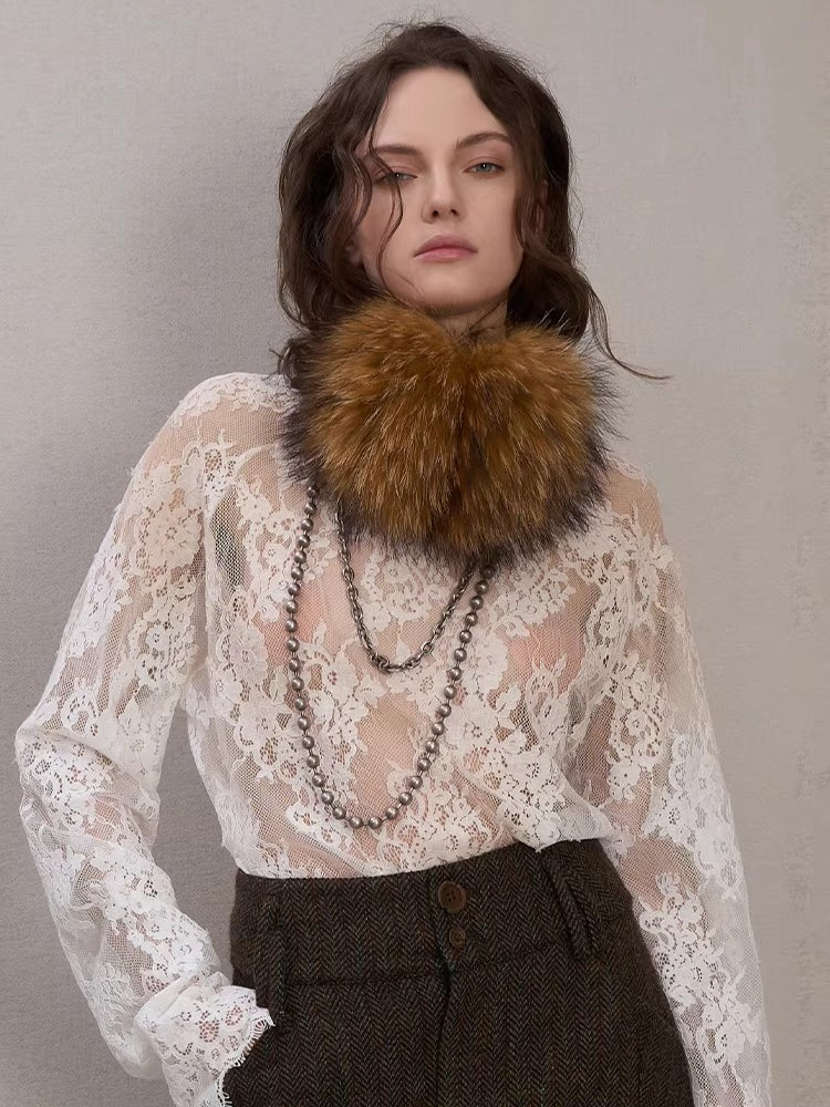 Raccoon Fur Metal-Logo Earmuffs