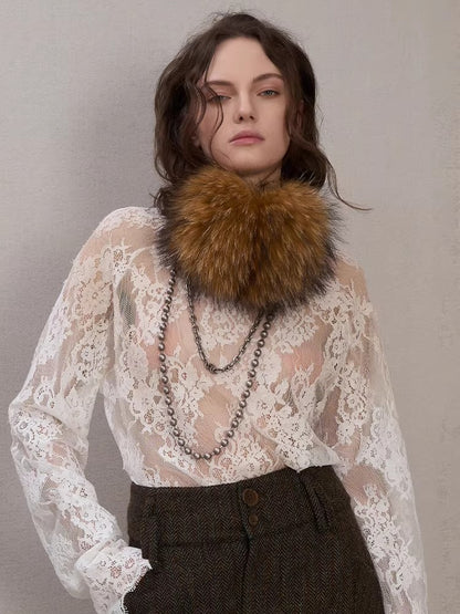 Raccoon Fur Metal-Logo Earmuffs