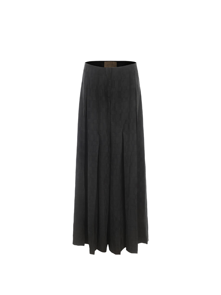 Low Waist Pleated Wide-leg Pants