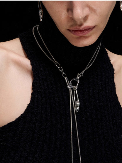 Paperclip Herringbone Adjustable Necklace