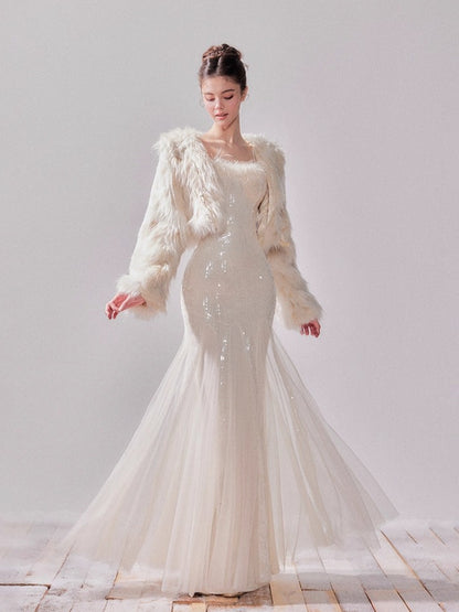 Snowmist Faux Fox Fur Toggle Cropped Jacket