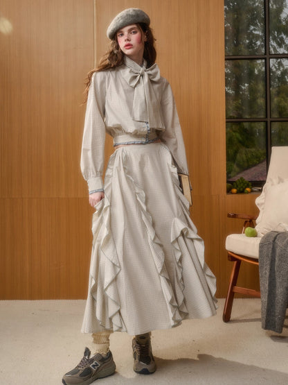 Organic Cotton Gingham Blouse Set