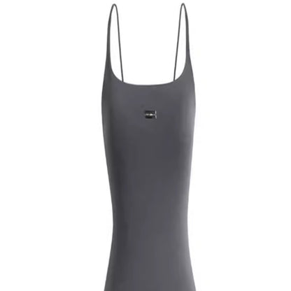 Minimal Long Knit Slip Maxi Dress