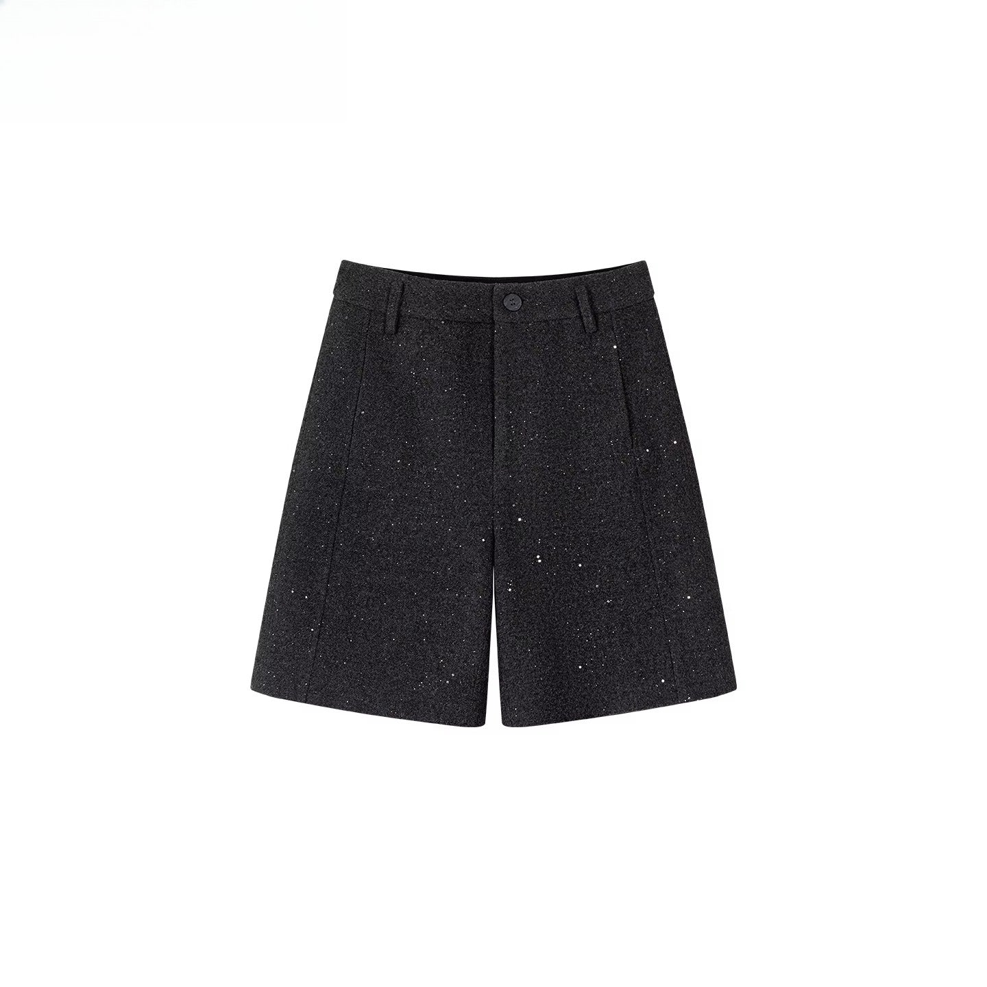 Irregular Silver-Dot Wool Blend Loose Shorts