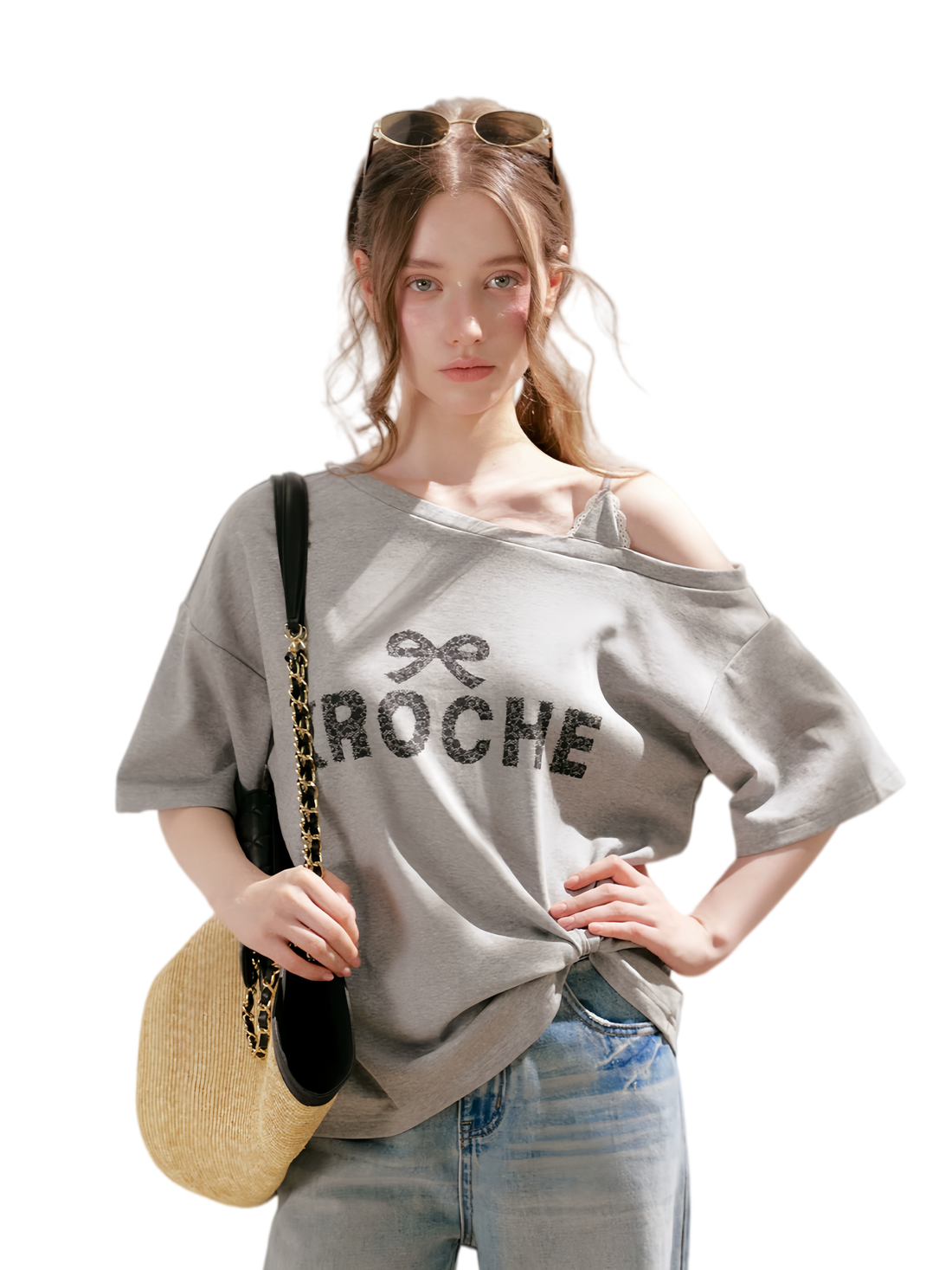 Off-Shoulder Logo T-Shirt