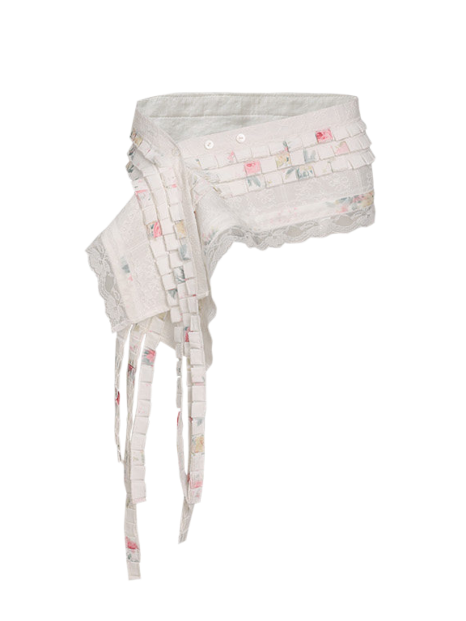 Floral Lace Draped Overlay Skirt Belt