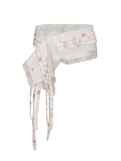 Floral Lace Draped Overlay Skirt Belt