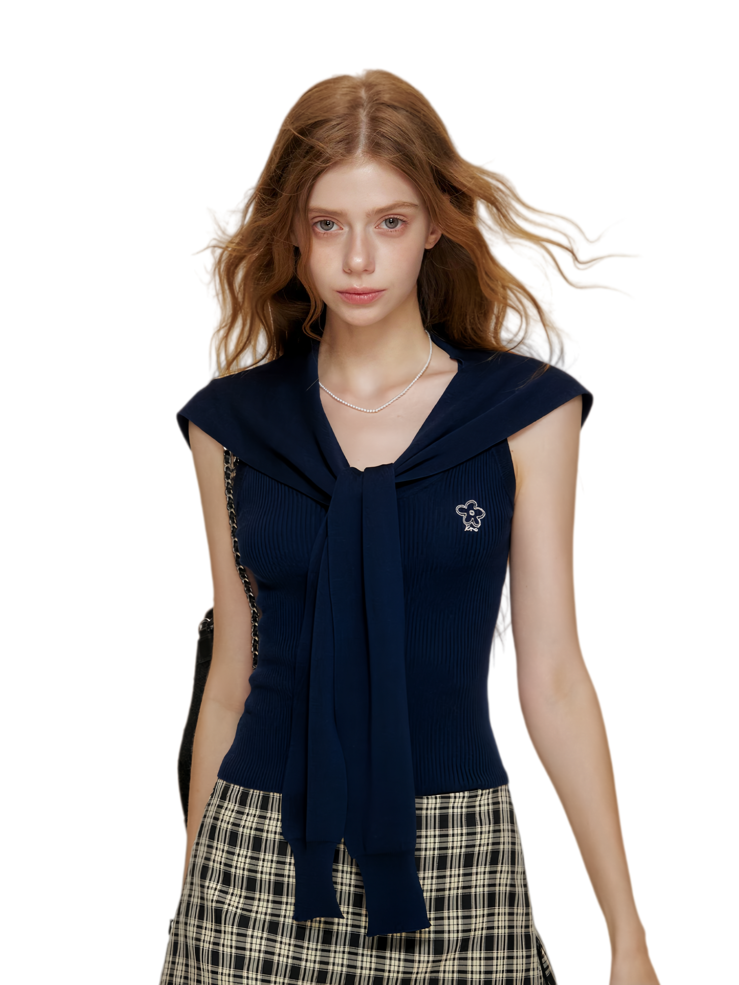 Kroche Soft Tencel Navy Shawl Tank – Vest &amp; Tank Tops