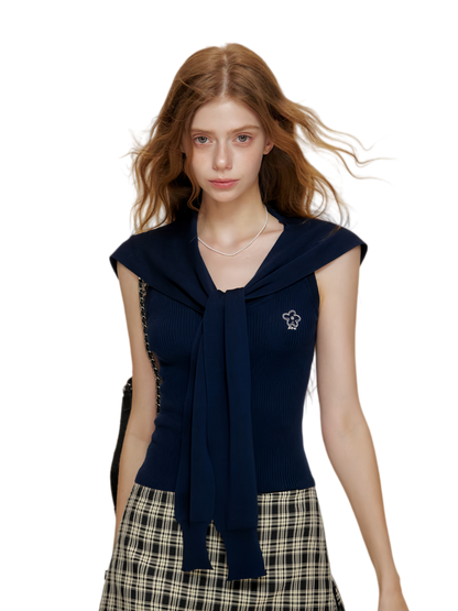 Kroche Soft Tencel Navy Shawl Tank – Vest &amp; Tank Tops