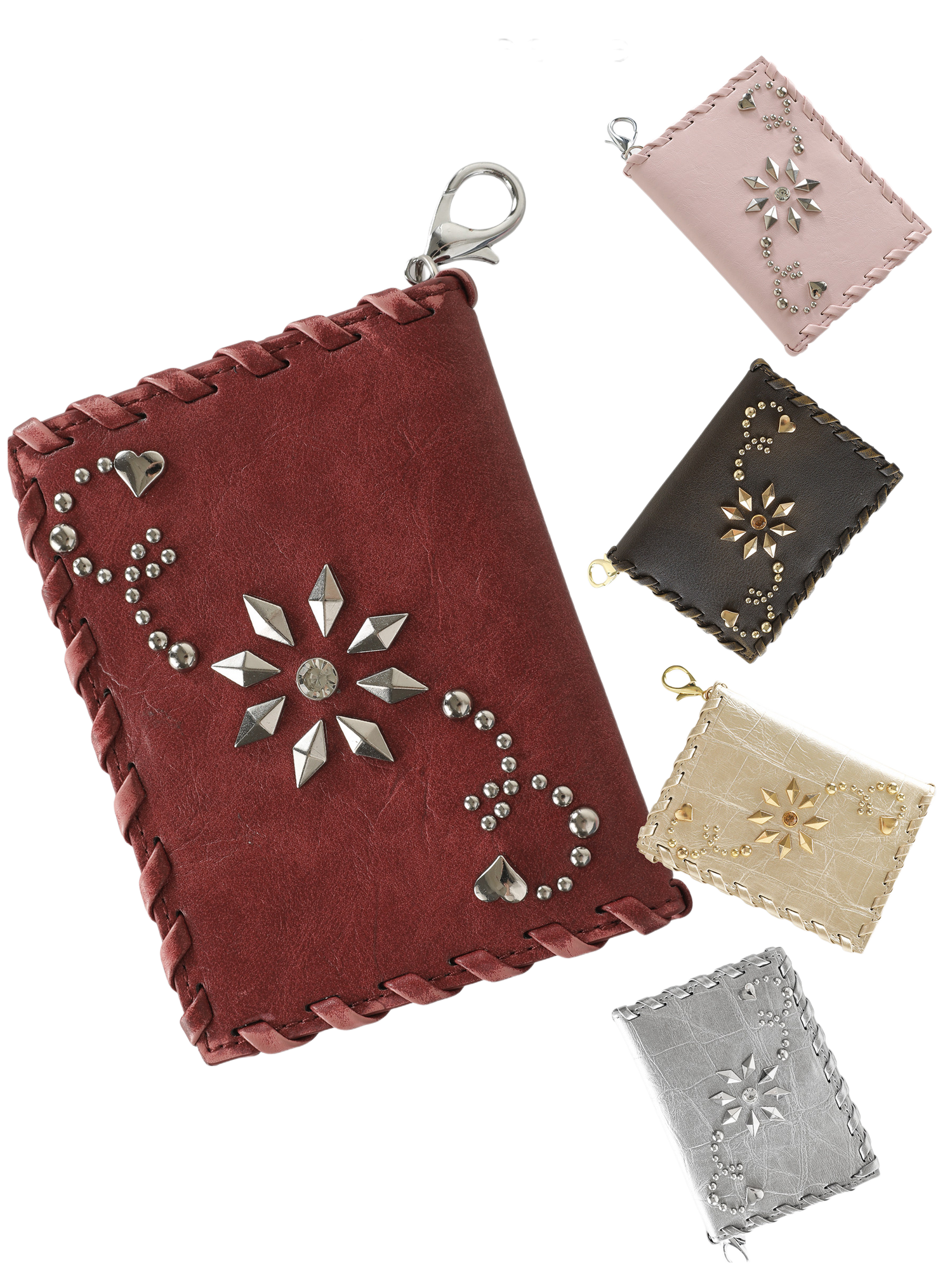Heart Flower Zipper Cardholder