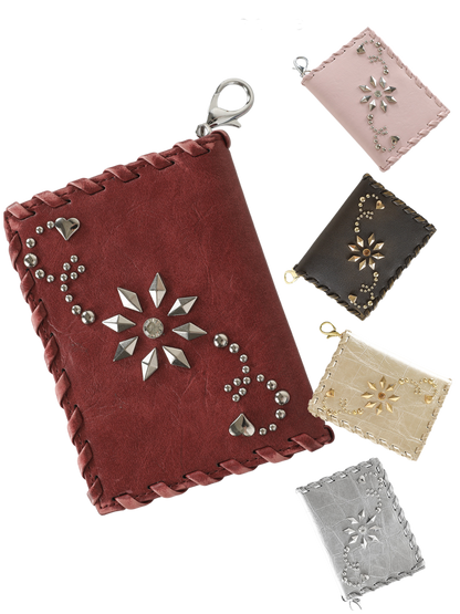 Heart Flower Zipper Cardholder