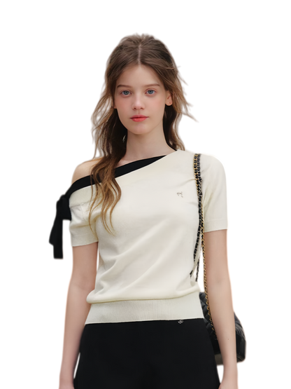 Kroche Wool Blend Bow Knit Tee – T-Shirts &amp; Polos