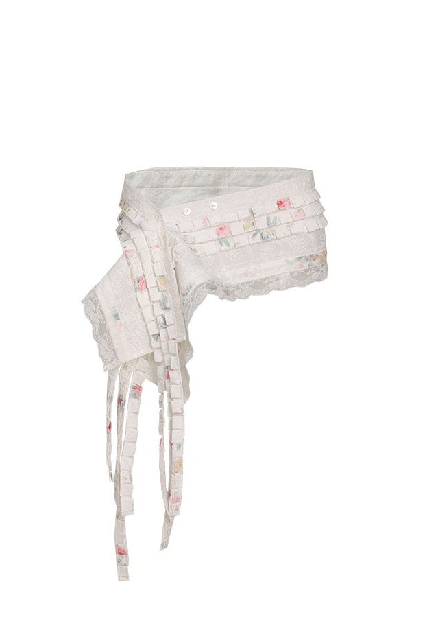 Floral Lace Draped Overlay Skirt Belt