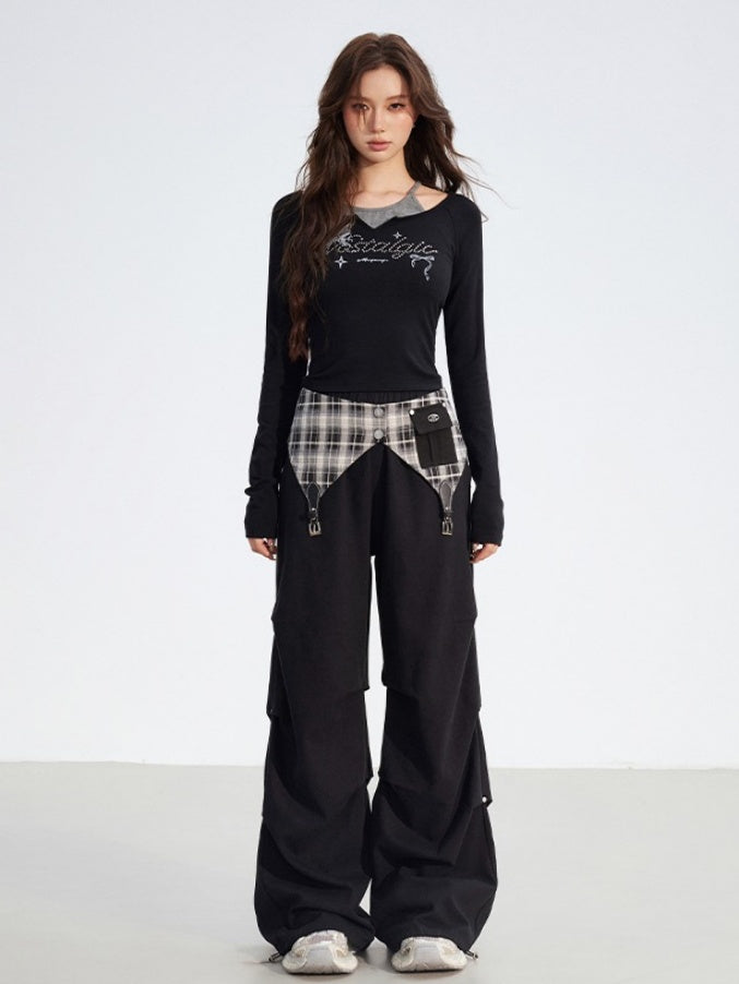 Butterfly Print Layered Slim-Fit T-Shirts