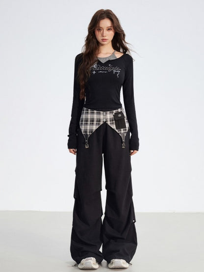 Butterfly Print Layered Slim-Fit T-Shirts