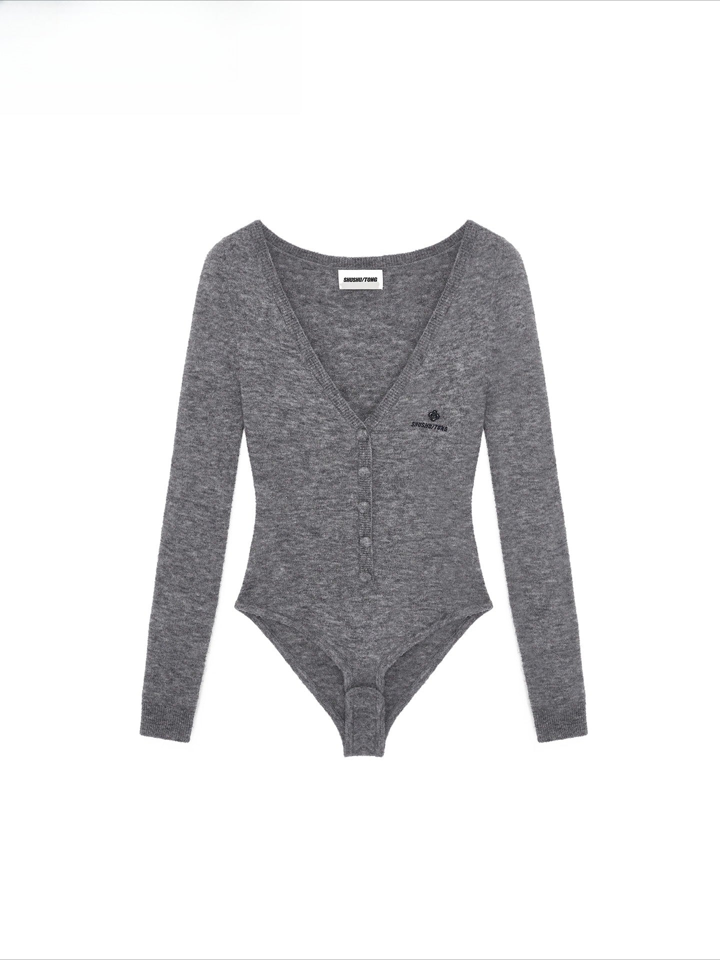 V-Neck Wool-Blend Knit Bodysuit