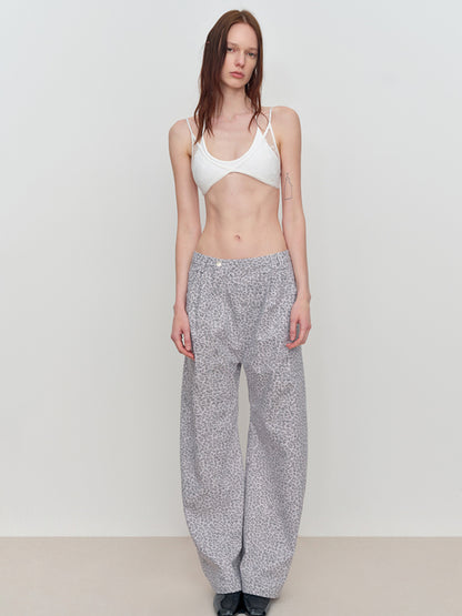 Low-Rise Drop-Crotch Loose Wide-Leg Pants