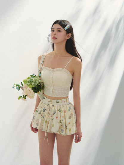 Embroidered Strapless Backless Top