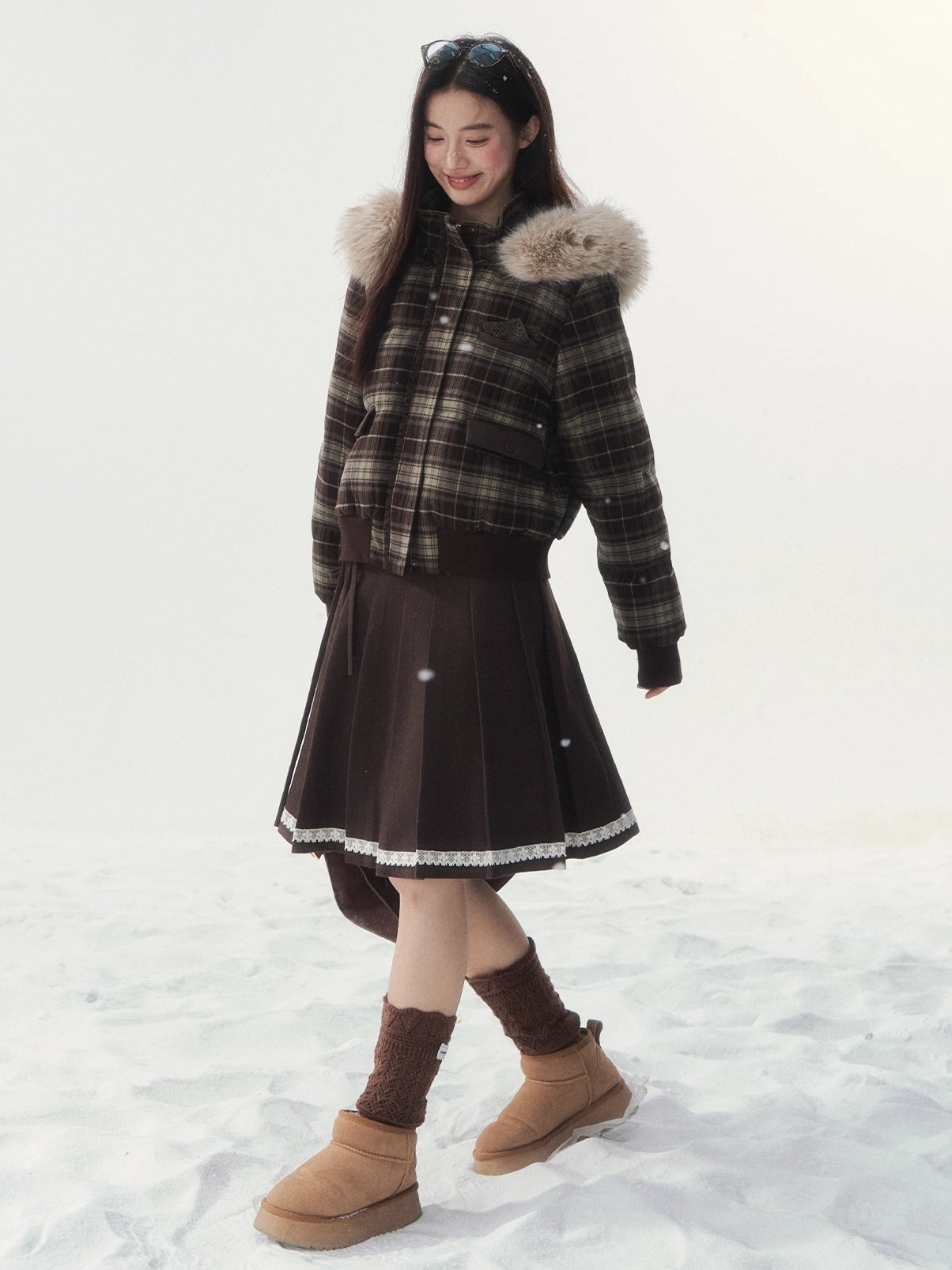 White Fur-Collar Duck Down Jacket