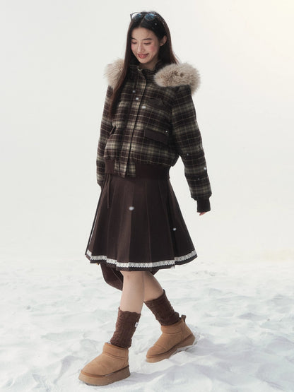 White Fur-Collar Duck Down Jacket