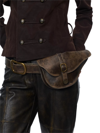 Vintage Detachable Buckle Zip Waist Bag Belt