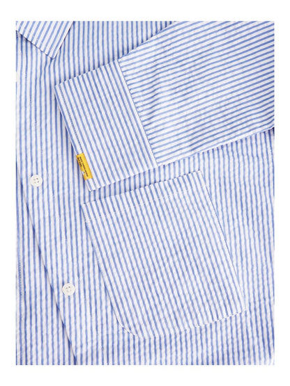 Textured Stripe Double-Placket Shirt