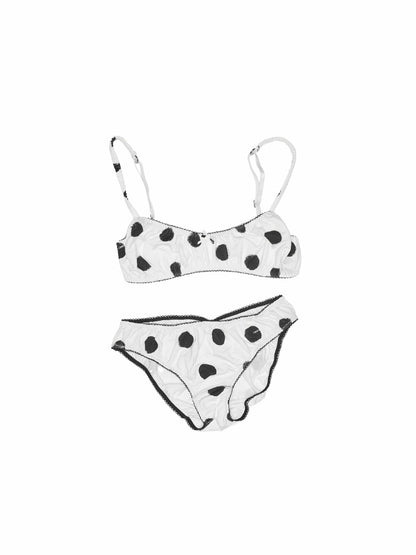 Color-Block Polka Dot Lace Lingerie