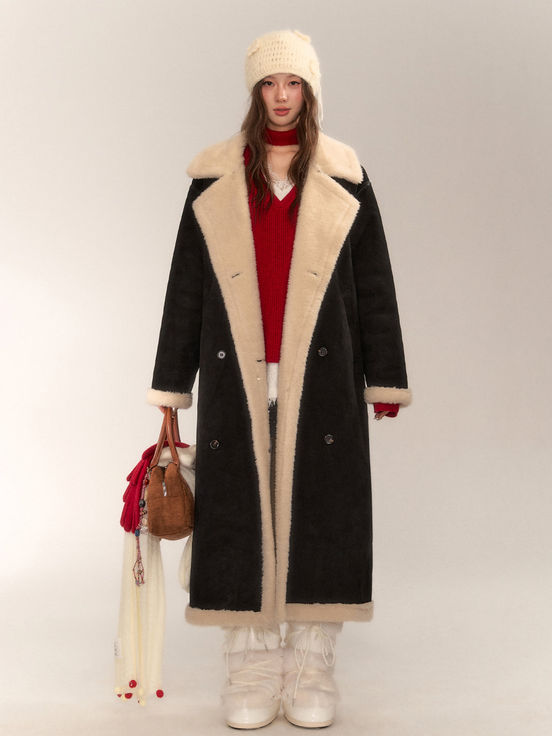 Vintage Shearling Leather Coat