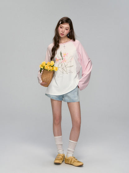 Pink Raglan Graphic T-shirt