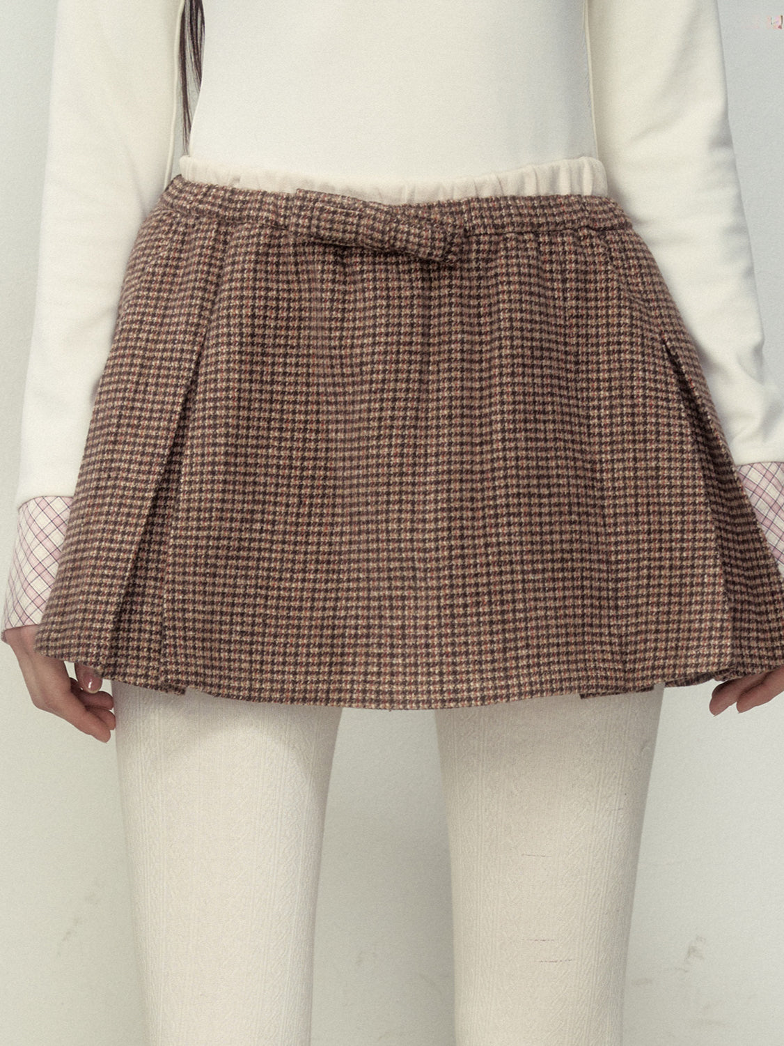 Gray &amp; Brown Wool A-Line Skirt