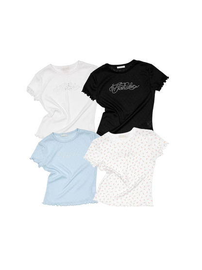 Rhinestone Logo Slim-Fit Baby Tee 1Jinn Studio