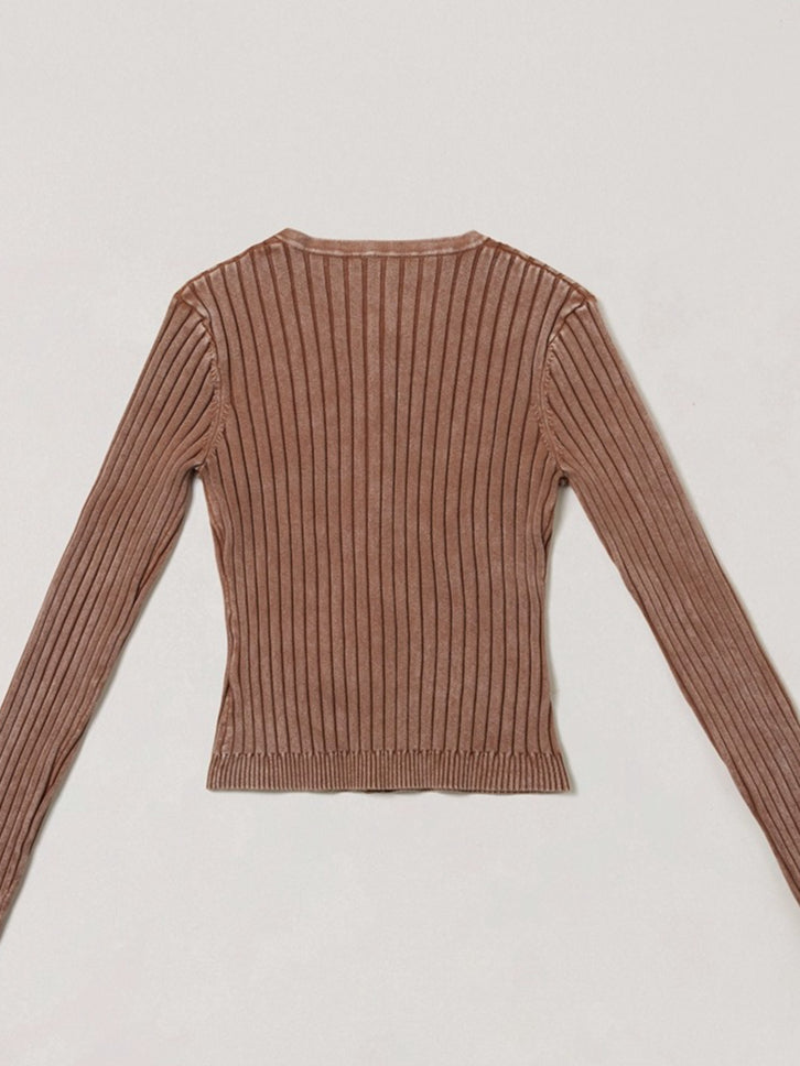 Wild Retro Ribbed Knit Cardigan
