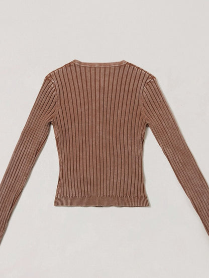Wild Retro Ribbed Knit Cardigan