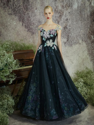 Midnight Garden Bloom Ball Gown