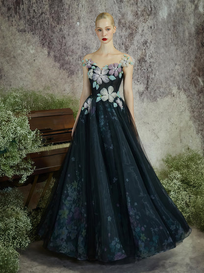 Midnight Garden Bloom Ball Gown