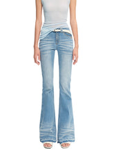 Washed Stretch Skinny Micro-flare Jeans - CHINASQUAD