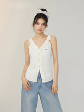 V-neck Lace Ruffled Vest - CHINASQUAD