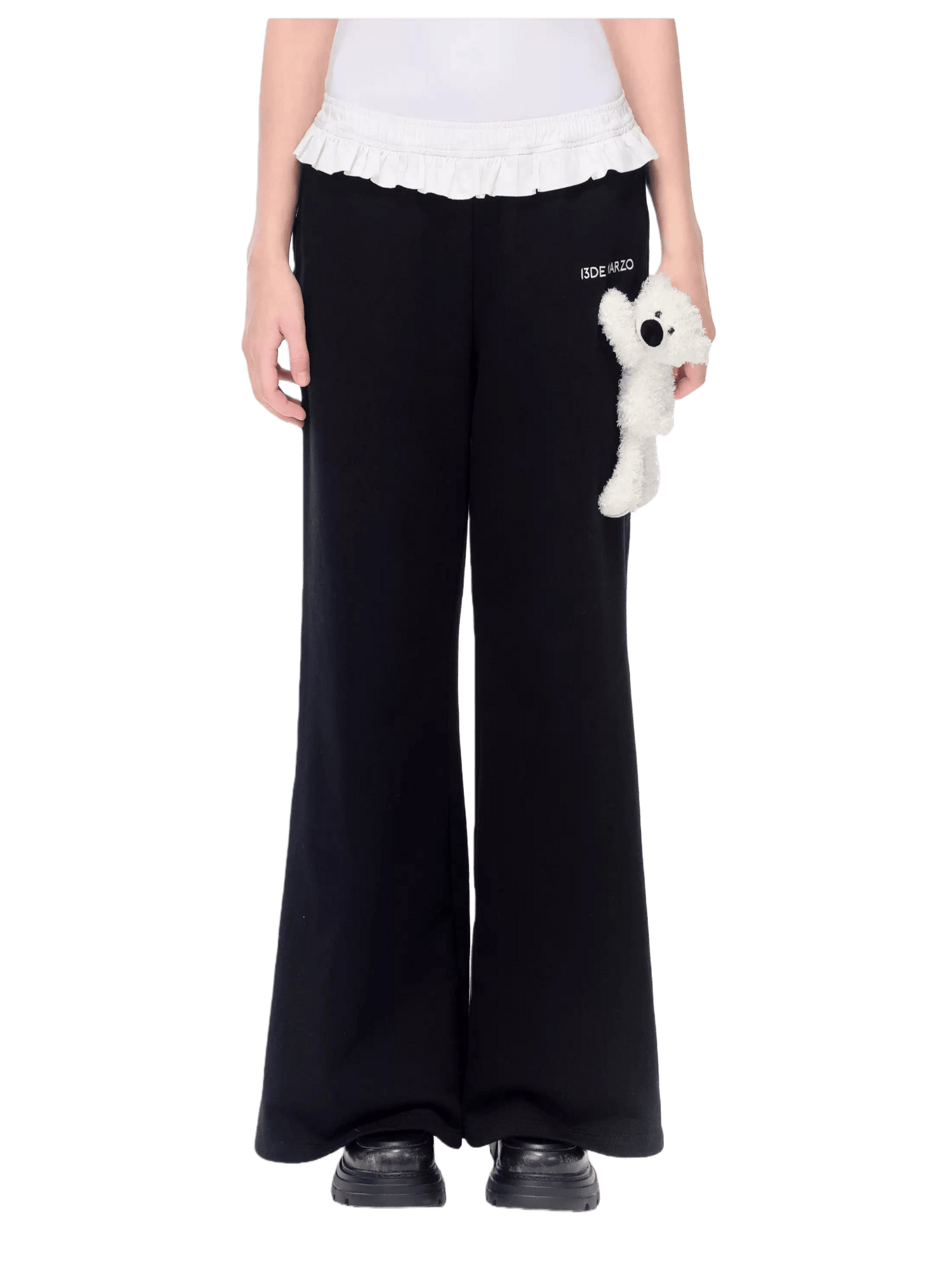 Lace-Waist Straight-Leg Lounge Pants