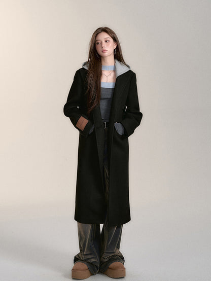 Black Hooded Overcoat