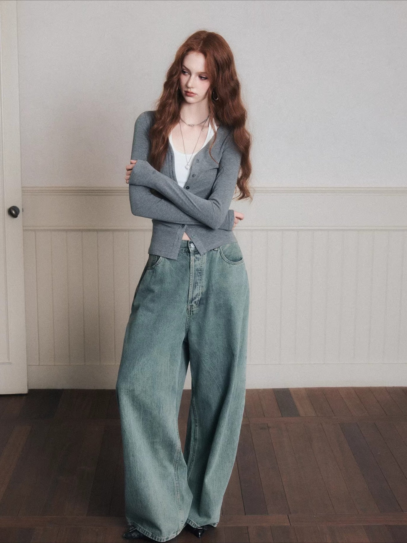 Layered Halter Camisole &amp; Knit Cardigan Set