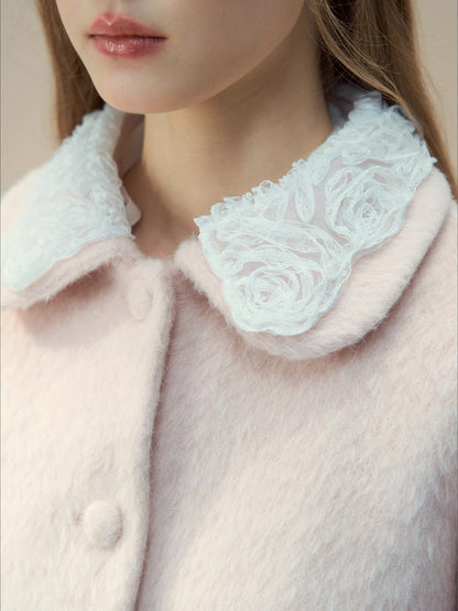 Rose Cape Wool-Blend Coat