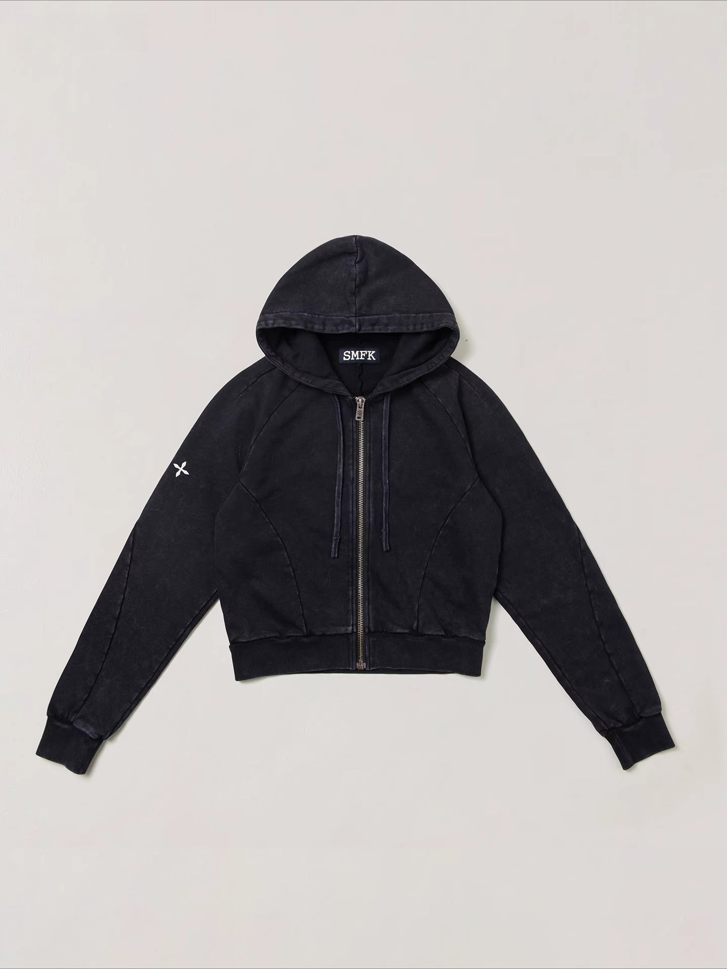 Wild Vintage Zip-up Cropped Hoodie