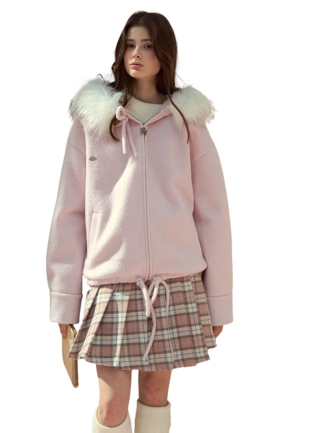 Rose Hooded Wool-Blend Jacket