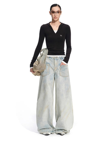 Tencel Wool Layered Long-Sleeve Tee