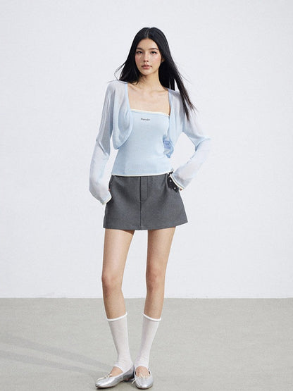 Shawl Cardigan and Bandeau Two-Piece Set